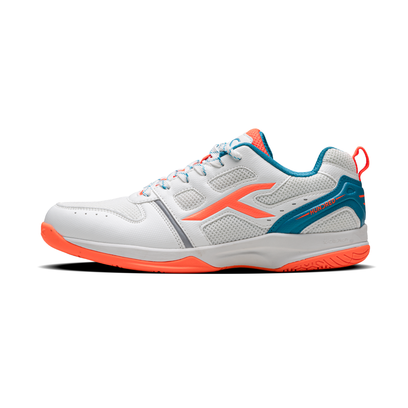 Hundred Blast Badminton Shoes WHITE/TURQOISE/ORANGE