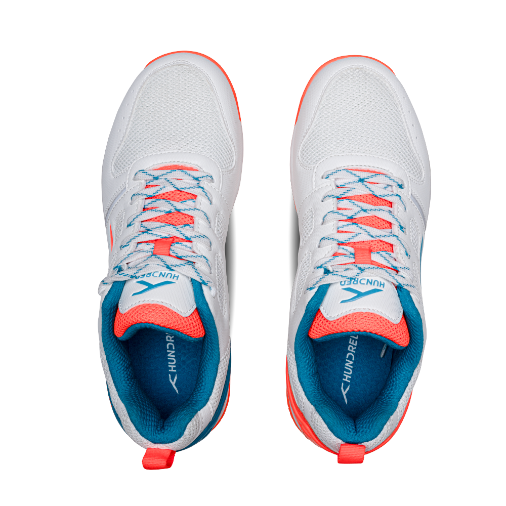 Hundred Blast Badminton Shoes WHITE/TURQOISE/ORANGE